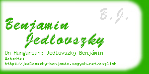 benjamin jedlovszky business card